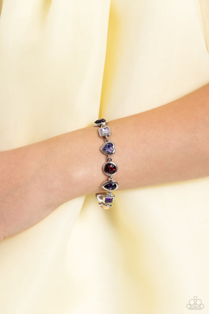 Abstract Admirer - Purple and Actively Abstract - Purple Necklace and Bracelet Set