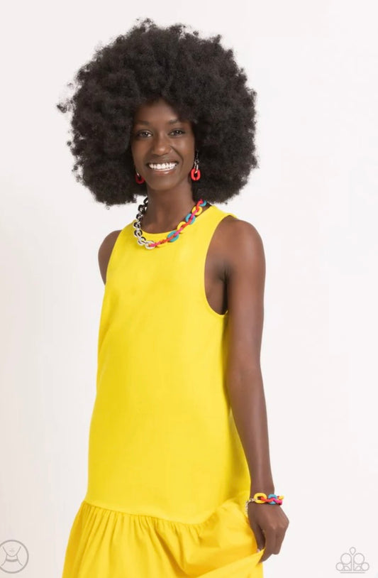 Contrasting Couture Necklace and Candid Contrast Red Bracelet Set