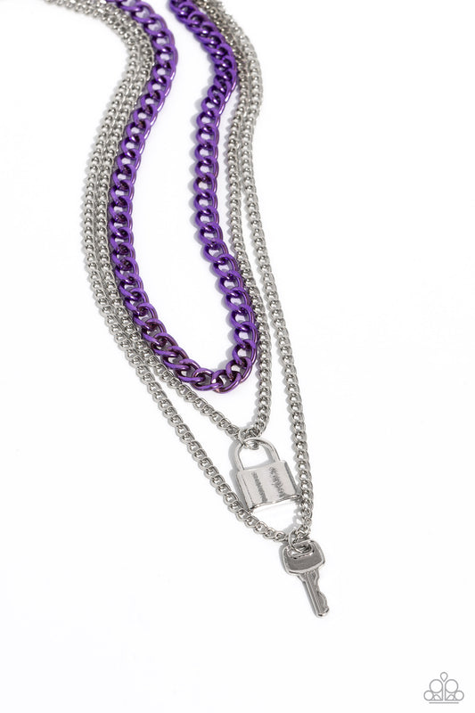 Locked Labor - Purple - Paparazzi Necklace