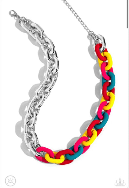 Contrasting Couture Necklace and Candid Contrast Red Bracelet Set