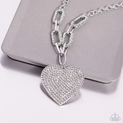 Roadside Romance - White - Paparazzi Necklace (2023 Black Diamond)