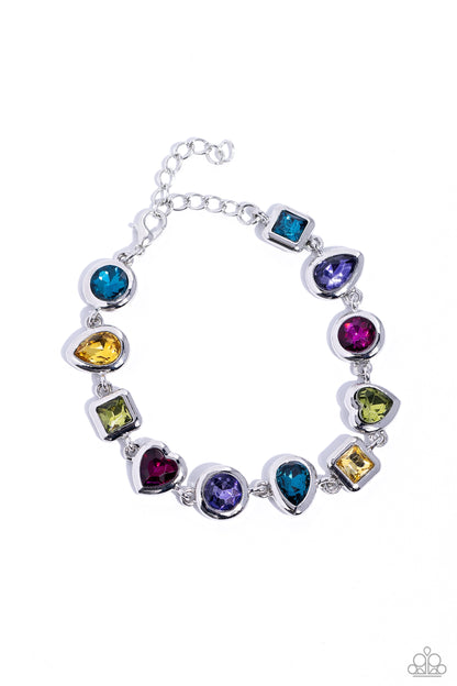 Abstract Admirer - Multi - Paparazzi Necklace and Actively Abstract - Multi Bracelet Set (2023 October Life of the Party)