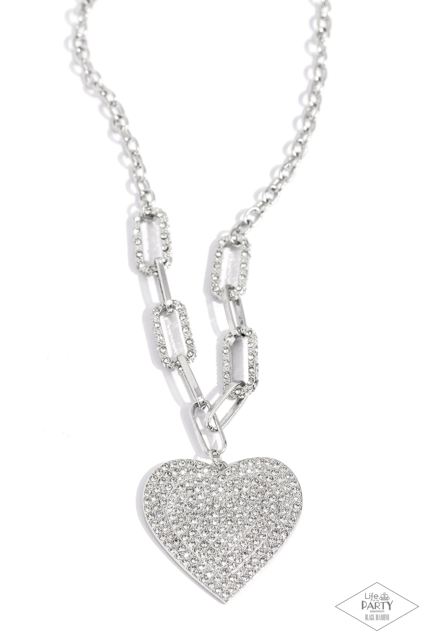 Roadside Romance - White - Paparazzi Necklace (2023 Black Diamond)
