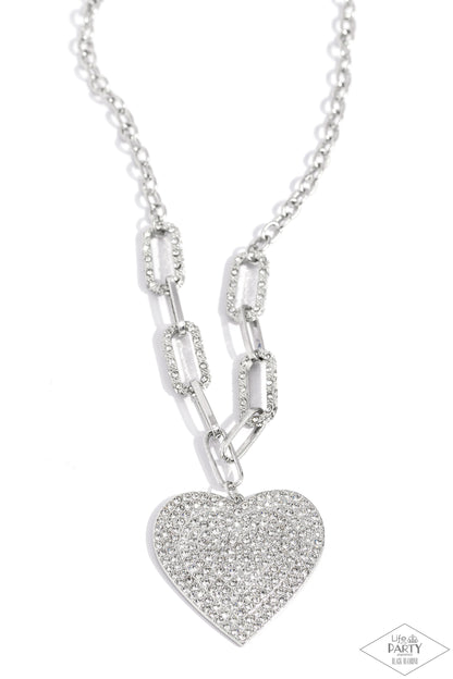 Roadside Romance - White - Paparazzi Necklace (2023 Black Diamond)