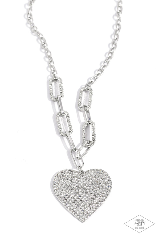 Roadside Romance - White - Paparazzi Necklace (2023 Black Diamond)
