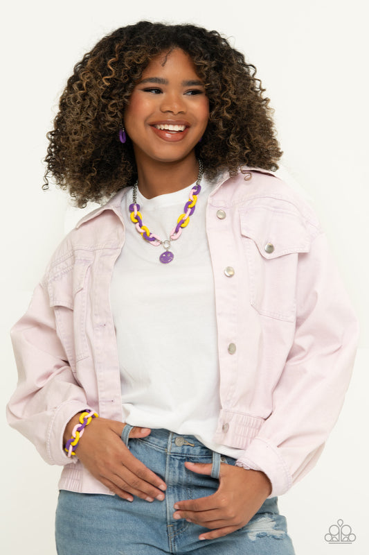 Speed SMILE - Purple Necklace and Go the Extra SMILE - Purple Bracelet