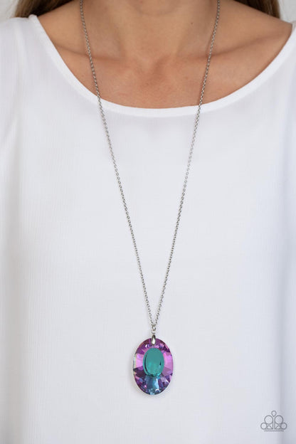 Mocha Vibe - Celestial Essence - Purple Necklace, Dimensional Dance - Purple Earrings and Prismatically Pronged - Multi Ring