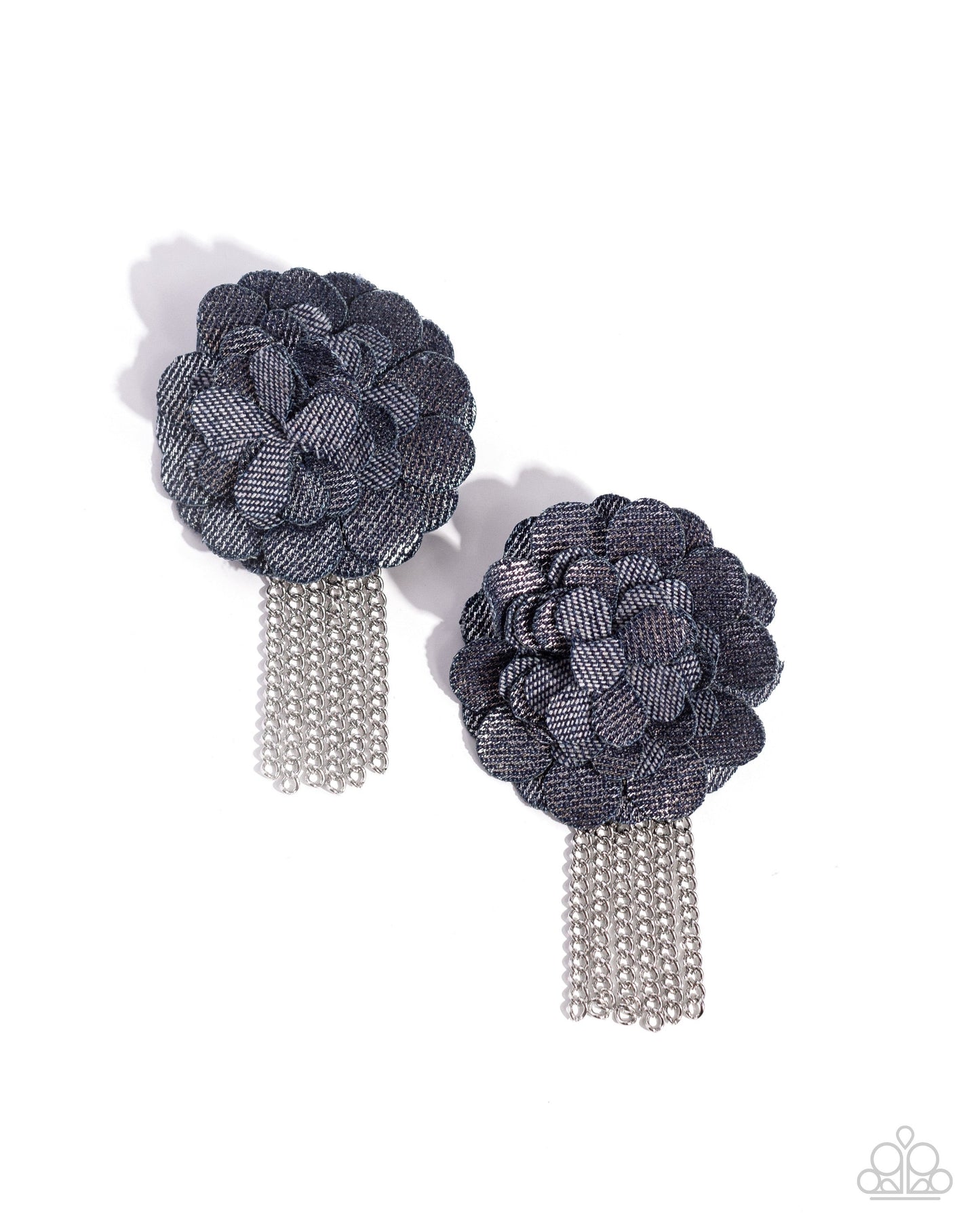 Deconstructed Denim - Blue - Paparazzi Necklace and Dauntless Denim Blue Earrings Set