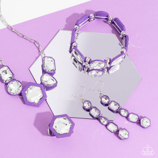 Evolving Elegance - Purple Necklace, Developing Dignity - Purple Earrings, Transforming Taste - Purple Bracelet and Changing Class - Purple Ring