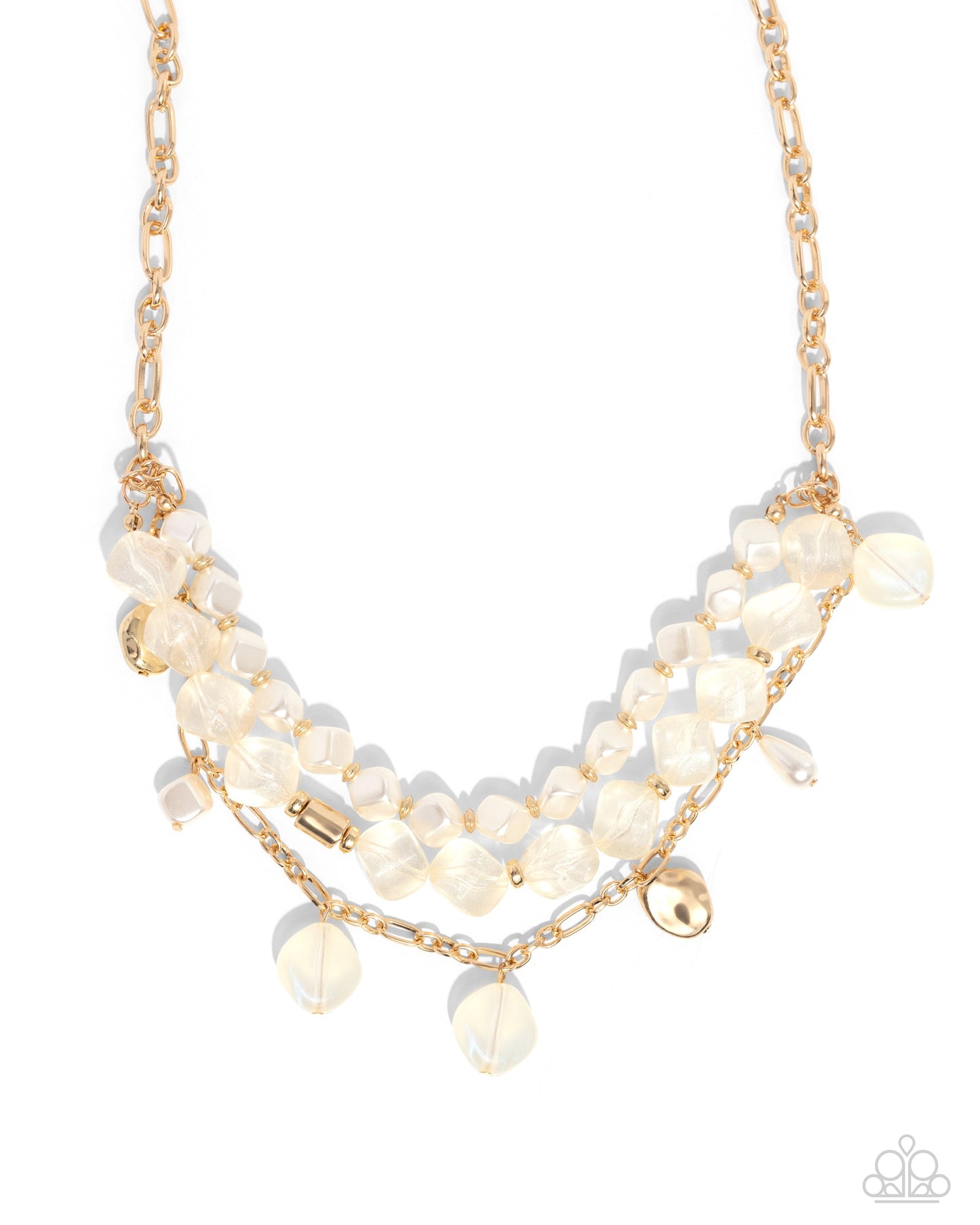 Cubed Cameo - Gold Paparazzi Necklace and Glittery Gala - Gold Paparazzi Bracelet Set