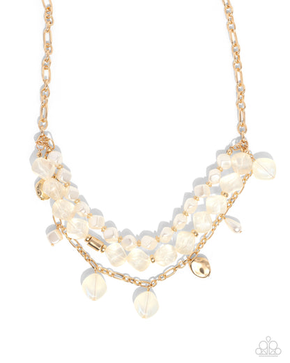 Cubed Cameo - Gold Paparazzi Necklace and Glittery Gala - Gold Paparazzi Bracelet Set