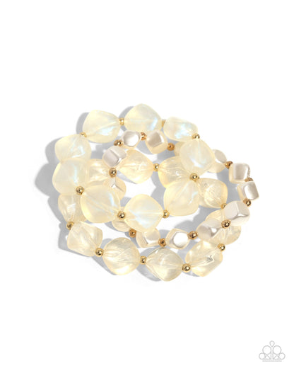 Cubed Cameo - Gold Paparazzi Necklace and Glittery Gala - Gold Paparazzi Bracelet Set