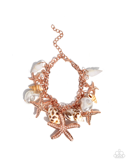 Seashell Shanty - Copper - Paparazzi Necklace and Seashell Song - Copper Paparazzi Bracelet