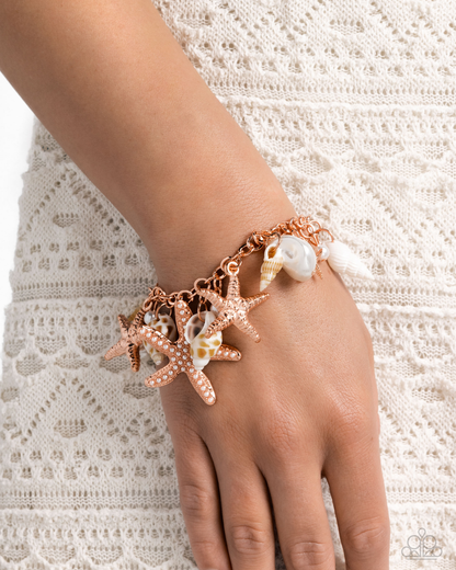 Seashell Shanty - Copper - Paparazzi Necklace and Seashell Song - Copper Paparazzi Bracelet