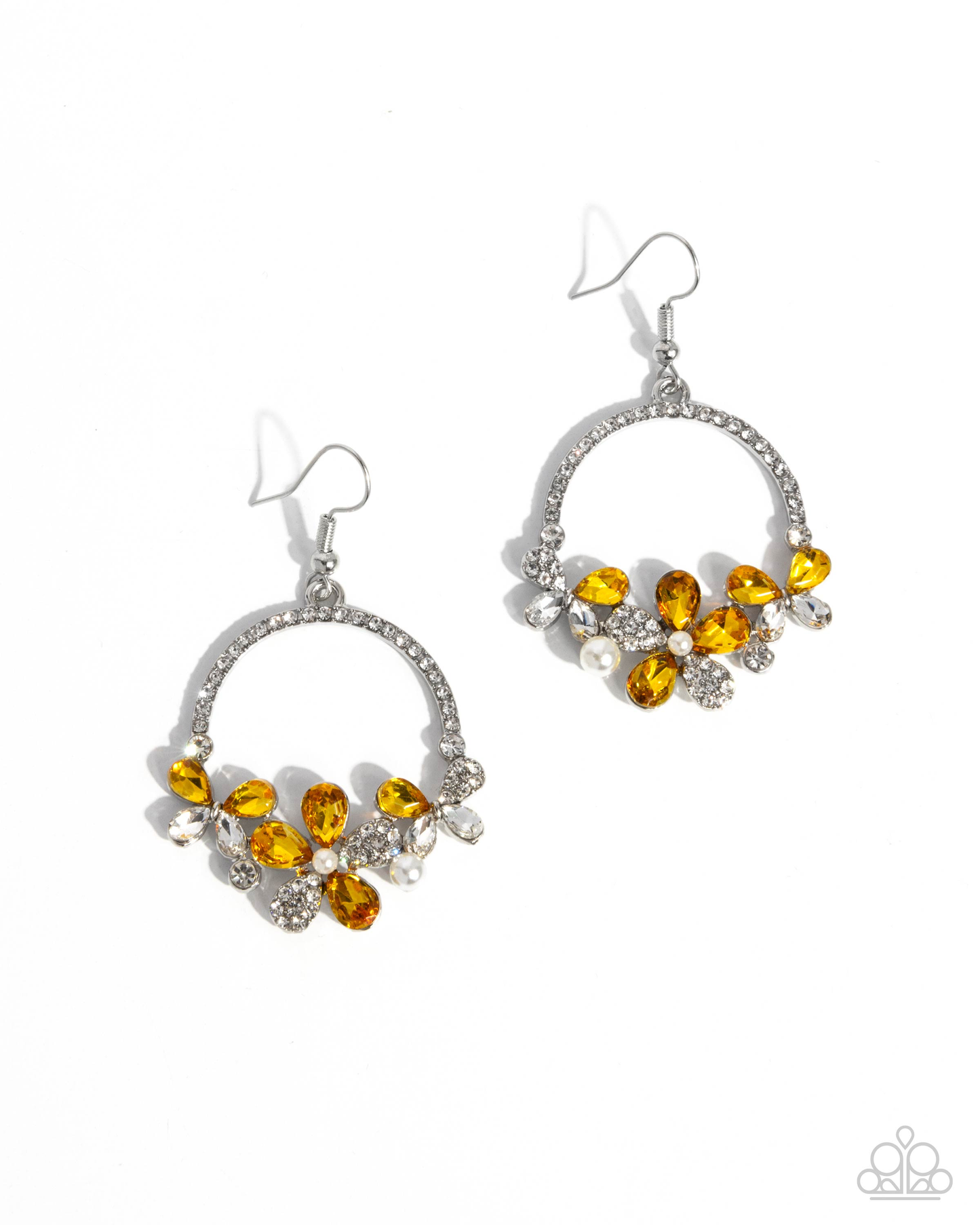 SPADES of Shimmer - Yellow - Paparazzi Necklace and Bouquet Bliss - Yellow Earrings (2-piece set)