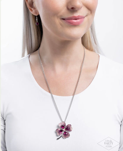 Four Leaf Fashion - Pink - Paparazzi Necklace