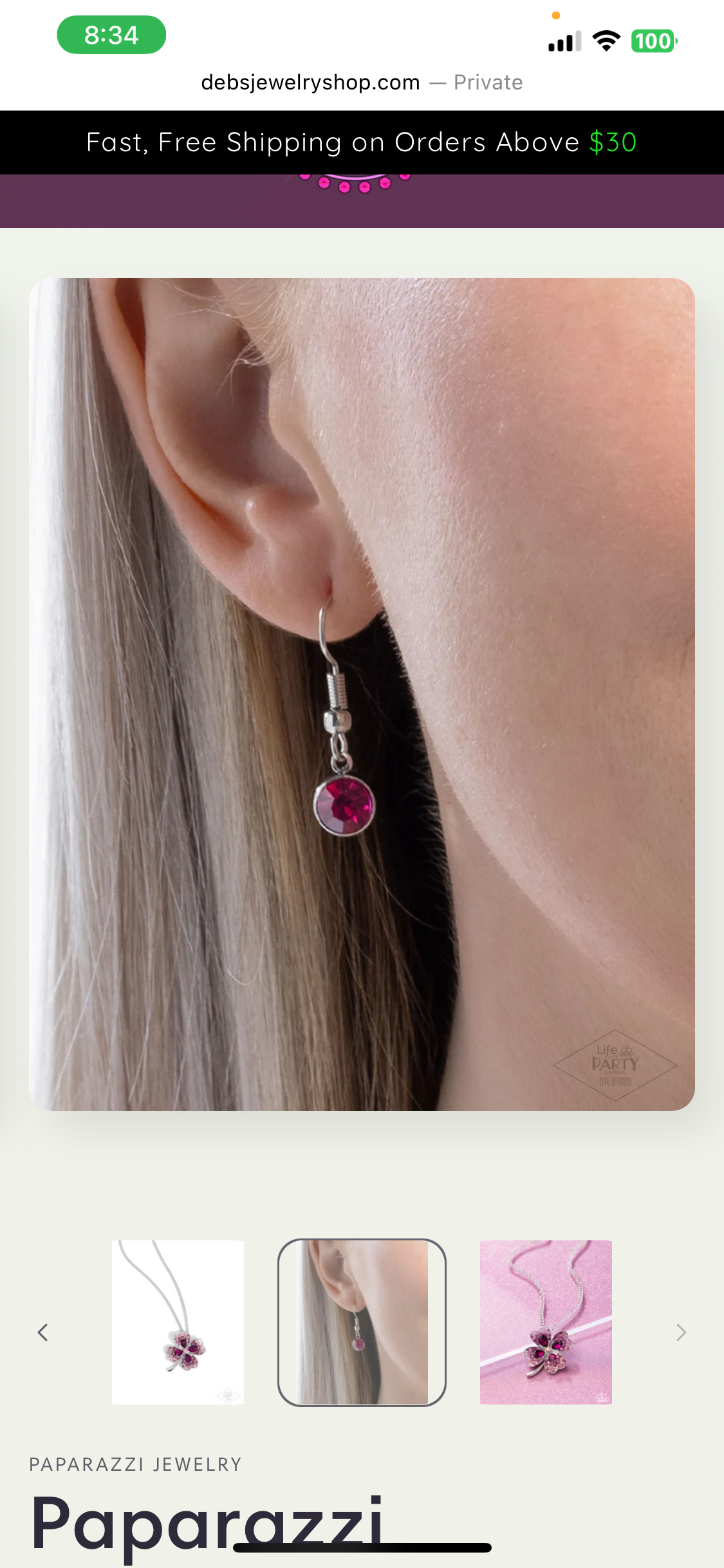Four Leaf Fashion - Pink - Paparazzi Necklace