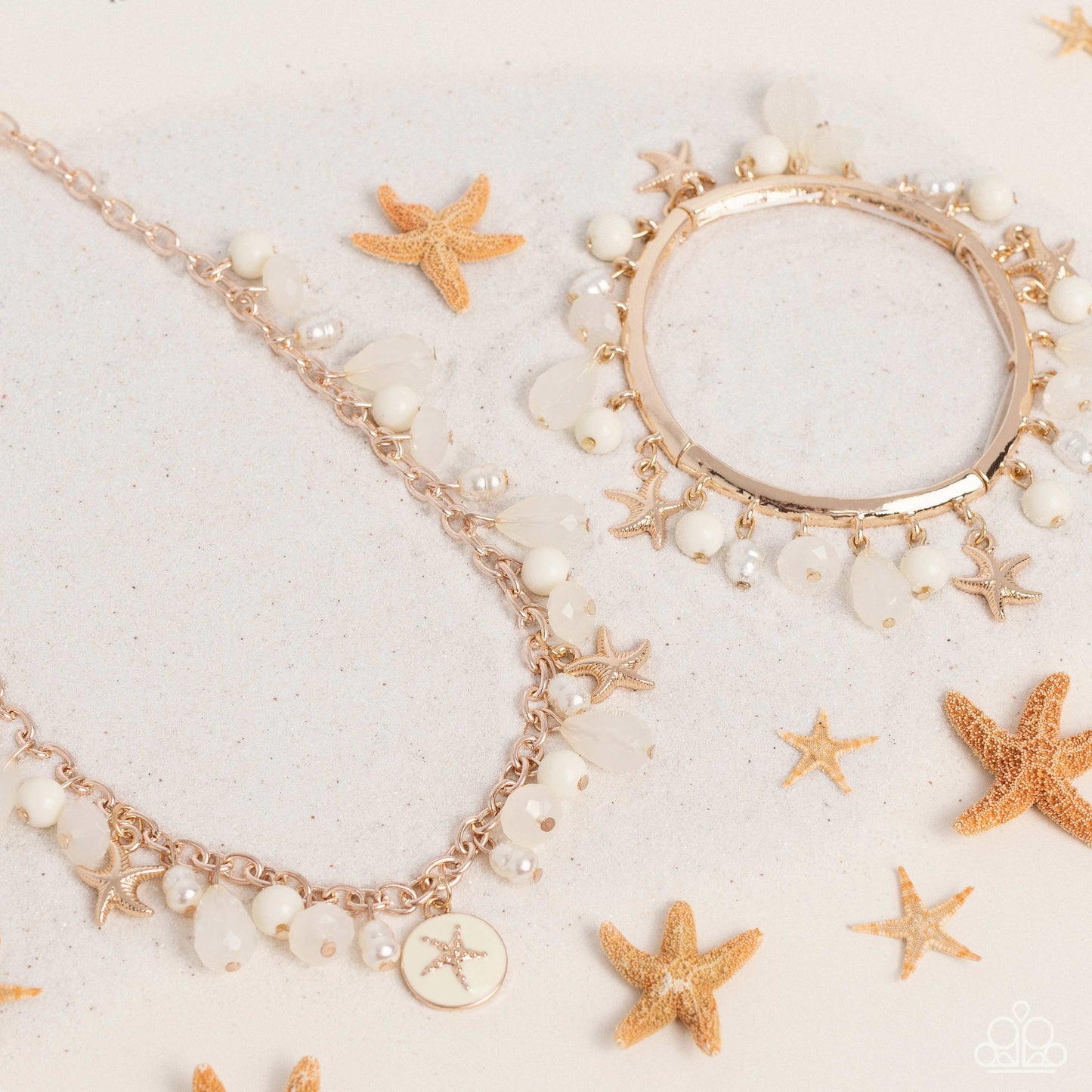 Surfer Serenade - Gold- Necklace and Sufur Shanty Paparazzi Bracelet