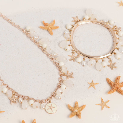 Surfer Serenade - Gold- Necklace and Sufur Shanty Paparazzi Bracelet