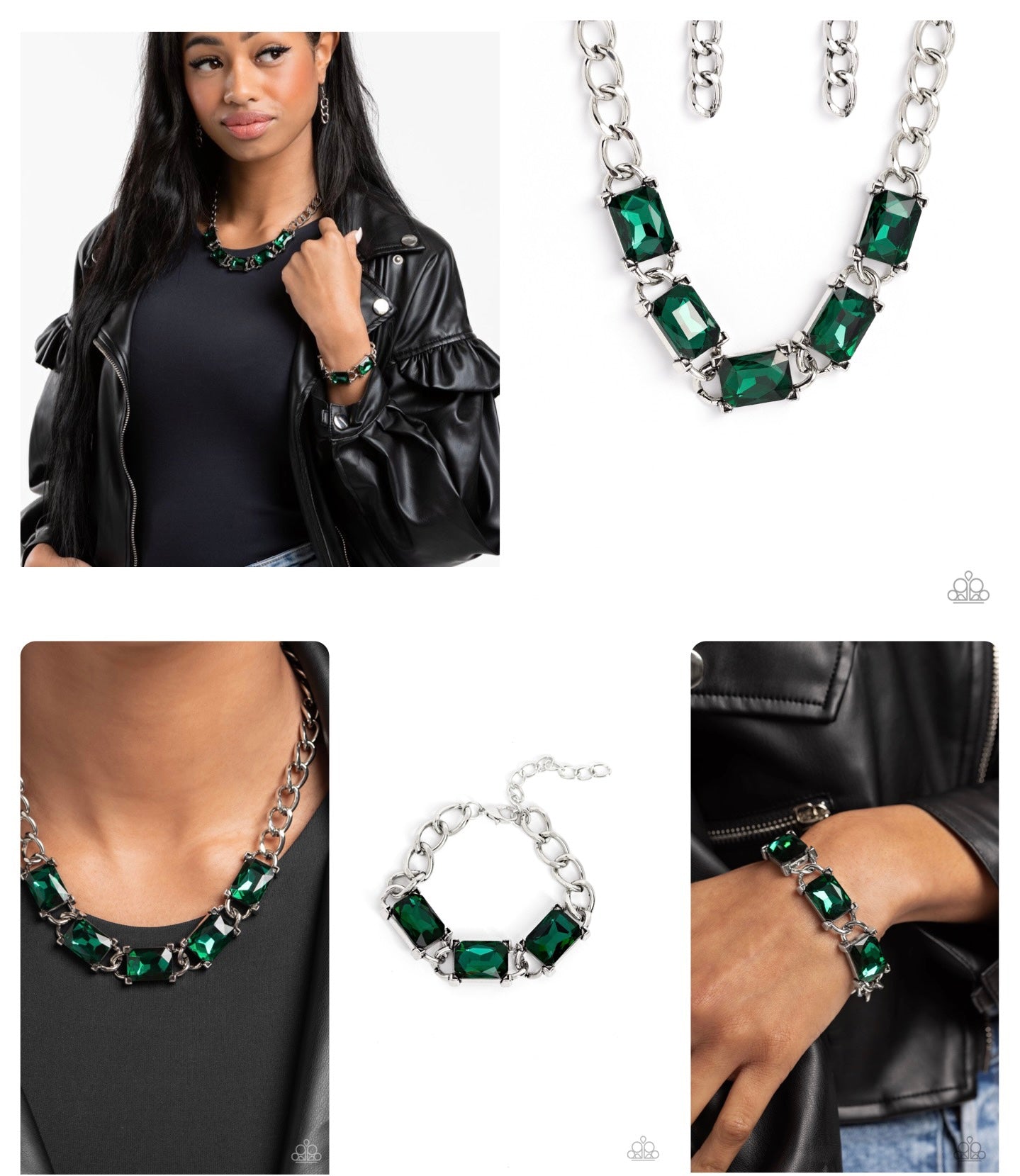 Radiating Review - Green Paparazzi Necklace and Dazzling Debut Green Bracelet