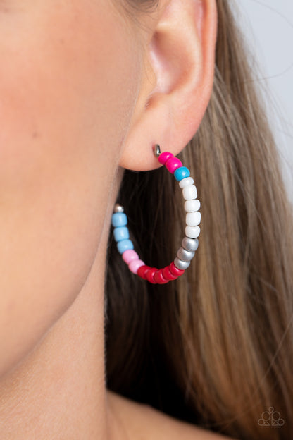 Multicolored Mambo - Pink Multi - Paparazzi Hoop Earrings