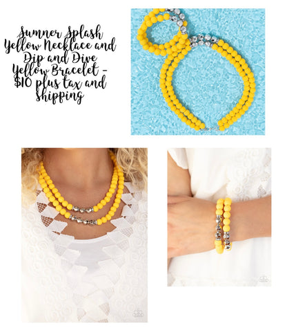 Summer Splash Yellow Necklace and Dip and Dive Yellow Bracelet