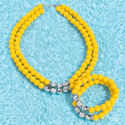 Summer Splash - Yellow - Necklace and Dip and Dive Yellow Bracelet