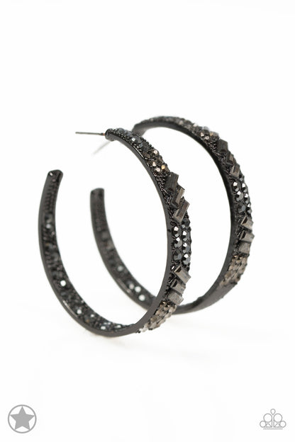 Glitzy By Association - Black - Paparazzi Earrings