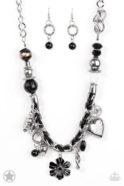 Charmed, I Am Sure - Black -Paparazzi Necklace (Blockbuster)