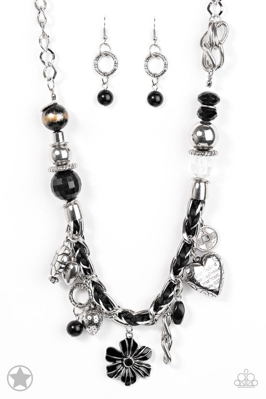 Charmed, I Am Sure - Black -Paparazzi Necklace (Blockbuster)