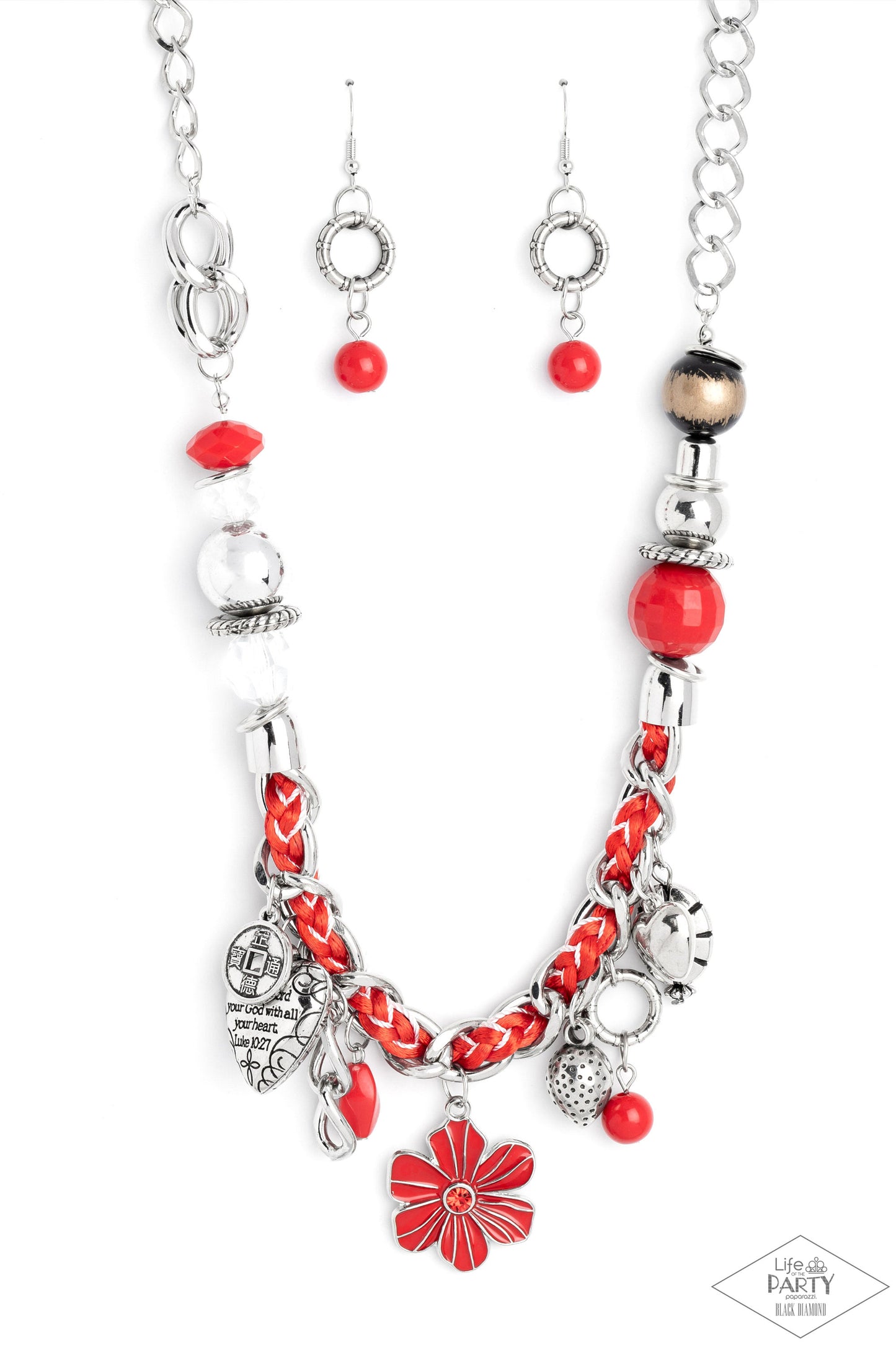 Charmed, I Am Sure - Red - Paparazzi Necklace (2023 Black Diamond LOP)