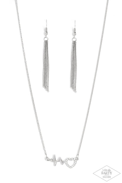 HEARTBEAT Street - White - Paparazzi Necklace