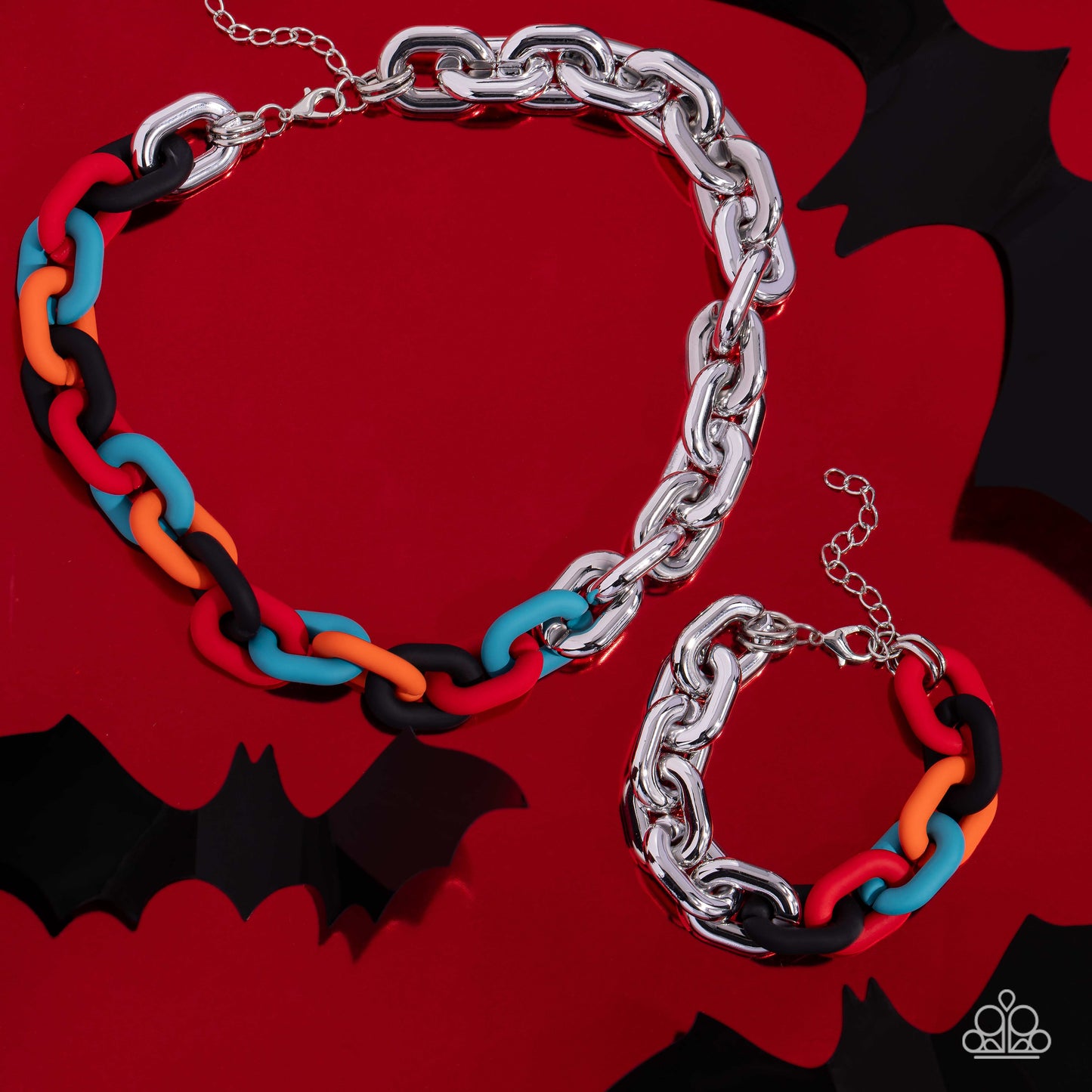 Contrasting Couture - Black Necklace and Candid Contrast Black Bracelet Set