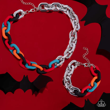 Contrasting Couture - Black Necklace and Candid Contrast Black Bracelet Set