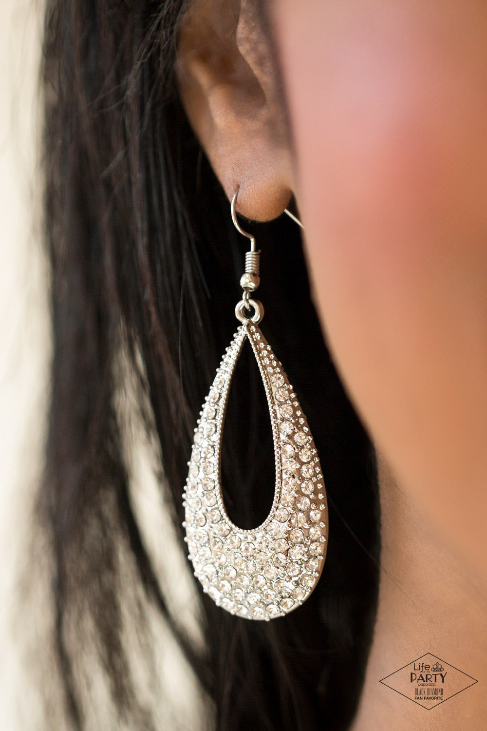 Big-Time Spender - White - Paparazzi Earrings