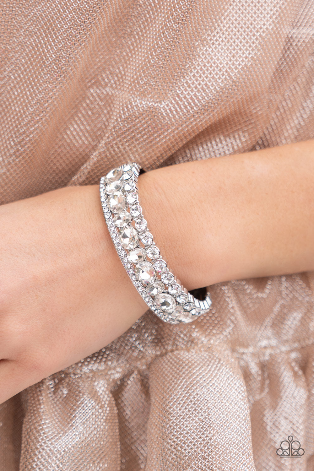 Mega Megawatt - White - Paparazzi Bracelet (Life of the Party)