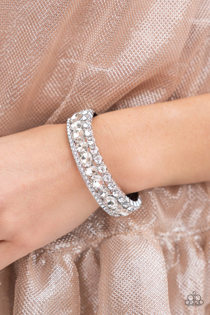 Mega Megawatt - White - Paparazzi Bracelet (Life of the Party)