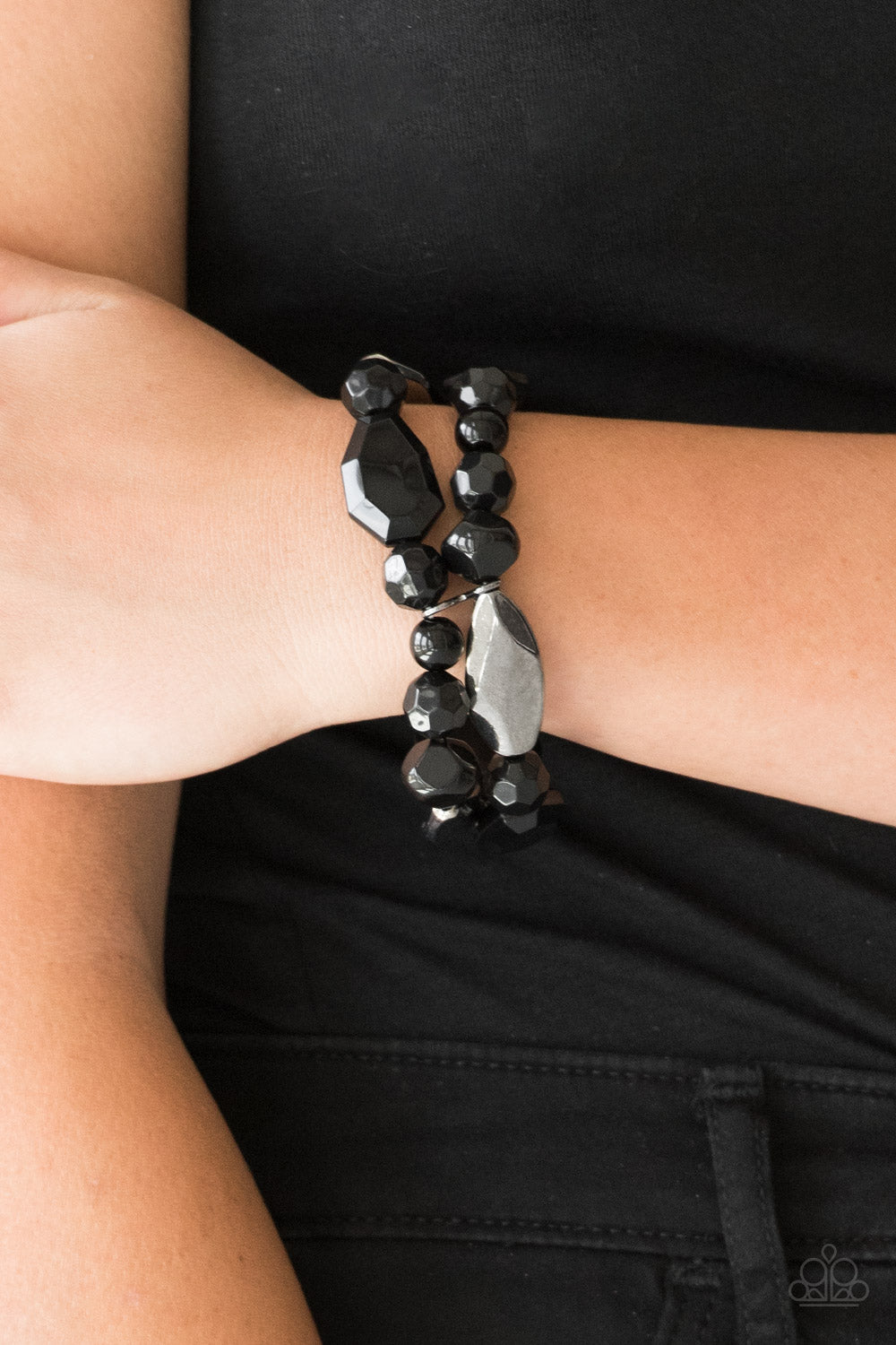 Rockin Rock Candy - Black - Paparazzi Bracelet