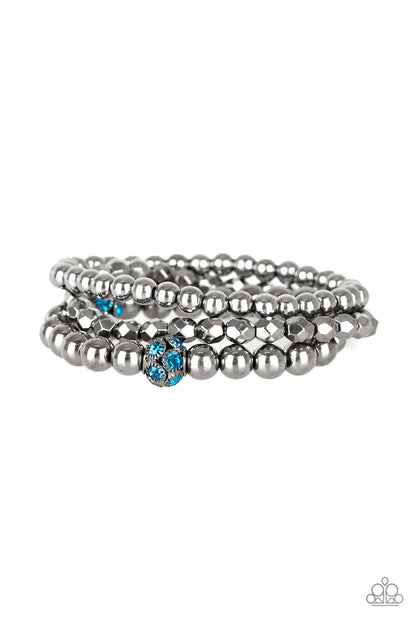 Noticeably Noir - Blue - Paparazzi Bracelet