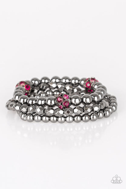 Noticeably Noir - Pink - Paparazzi Bracelet