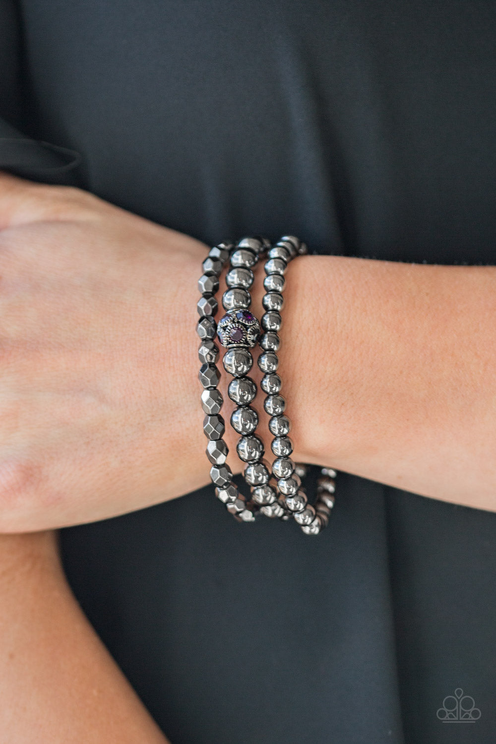 Noticeably Noir - Purple - Paparazzi Bracelet