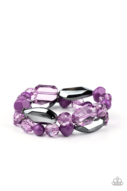 Rockin Rock Candy - Purple - Paparazzi Bracelet