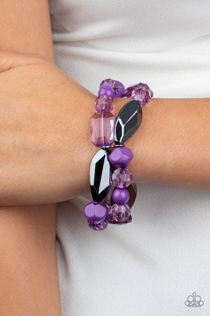 Rockin Rock Candy - Purple - Paparazzi Bracelet