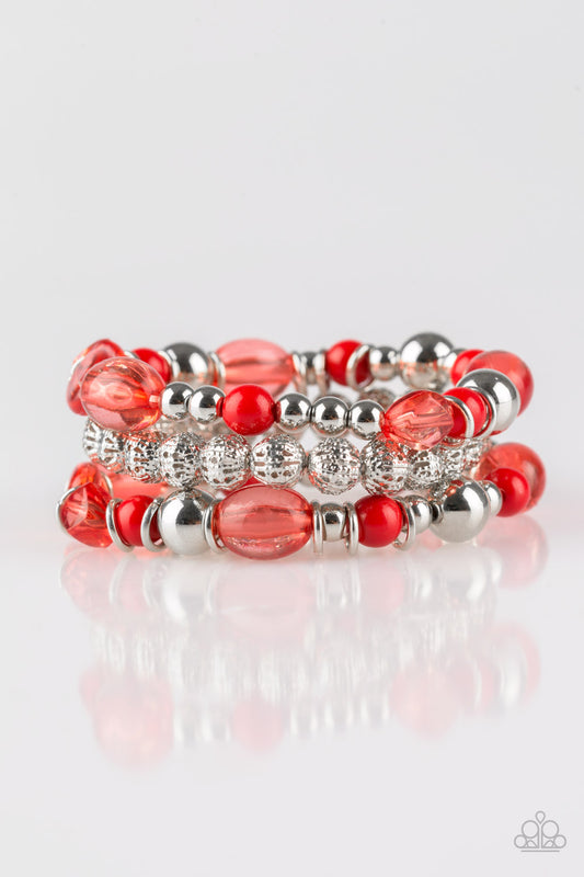 Malibu Marina - Red - Paparazzi Bracelet