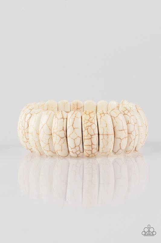 Peacefully Primal - White - Paparazzi Bracelet