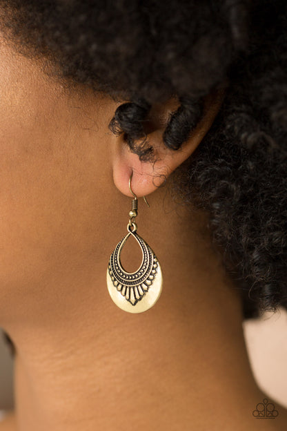 Totally Terrestrial - Brass - Paparazzi Earrings