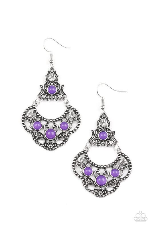 Garden State Glow - Purple Fish Hook Earrings