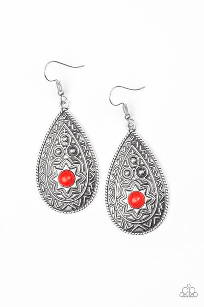 Summer Sol - Red Fish Hook Earrings