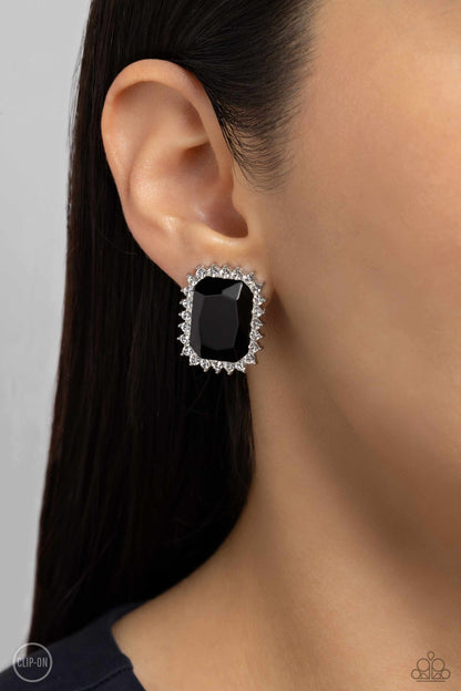 Insta Famous - Black - Paparazzi Clip On Earrings