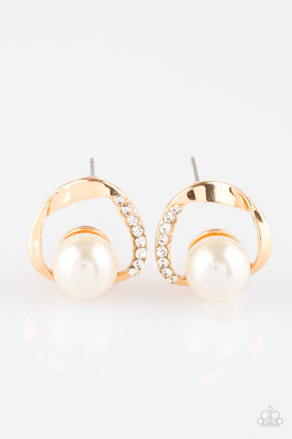 Stylishly Suave - Gold -Paparazzi Earrings